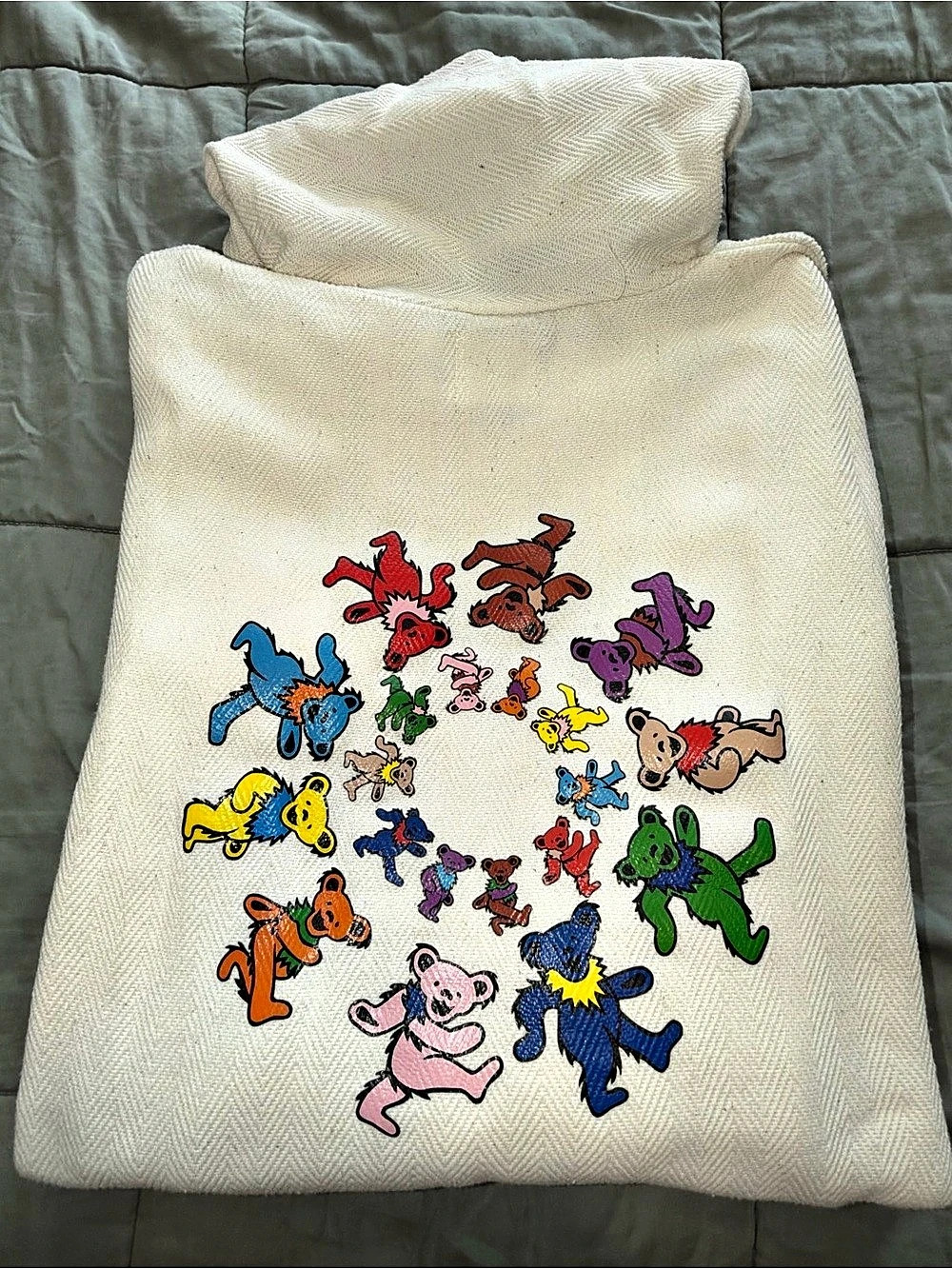 Earth Ragz Grateful Dead Baja ‘Drug Rug’ Cream Pullover Hoodie- Size Med